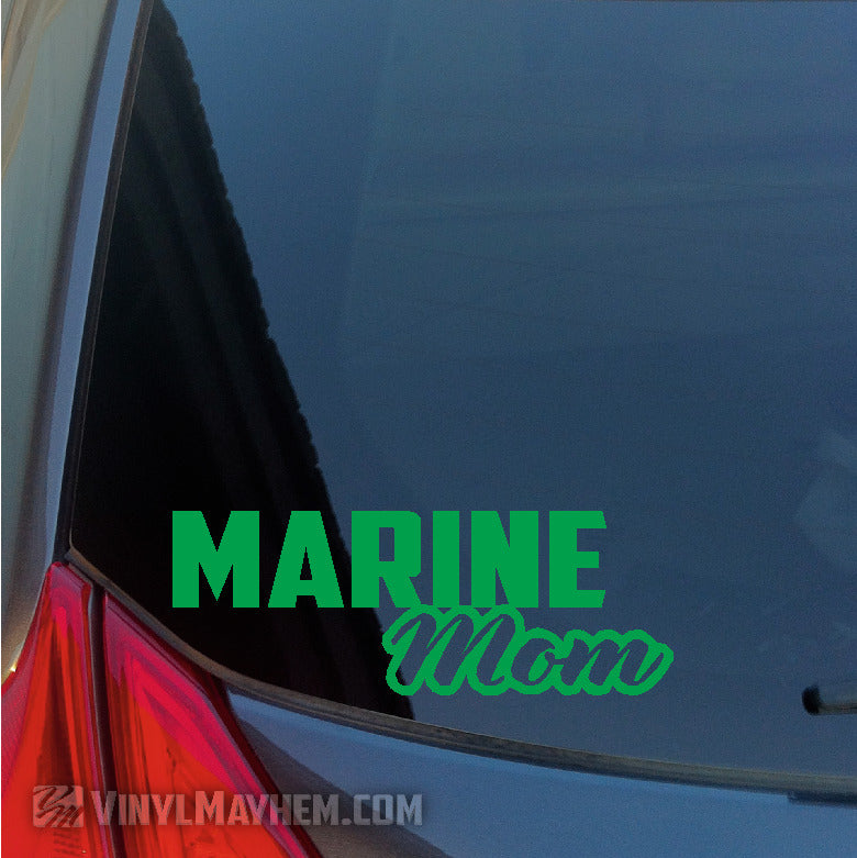 Marine Mom script vinyl sticker