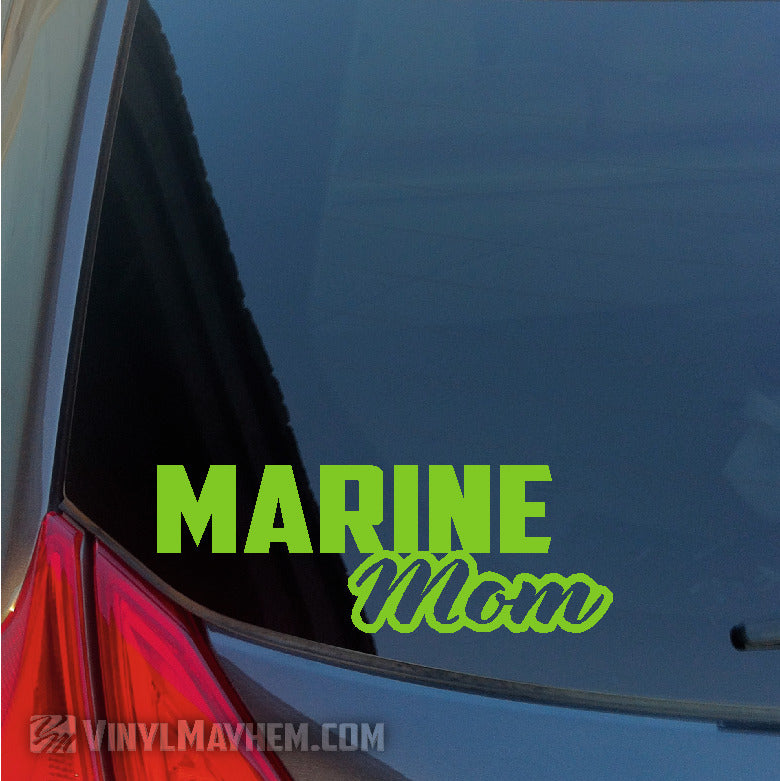 Marine Mom script vinyl sticker