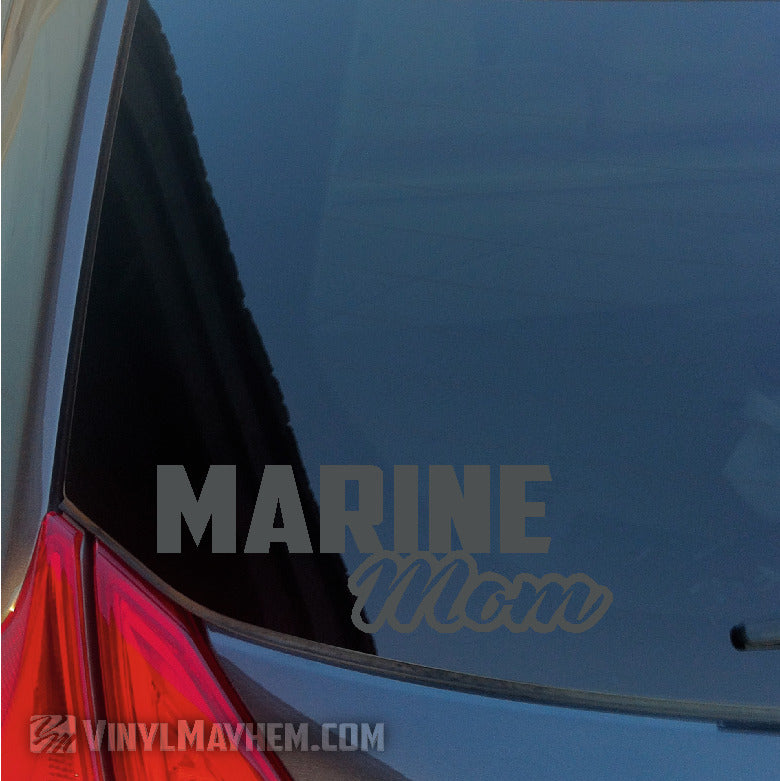 Marine Mom script vinyl sticker
