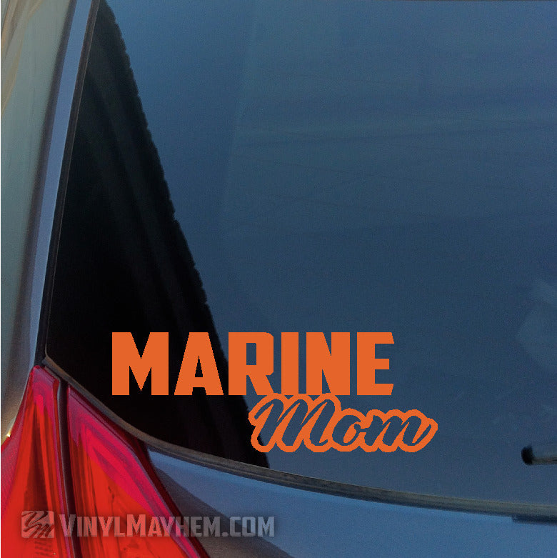 Marine Mom script vinyl sticker