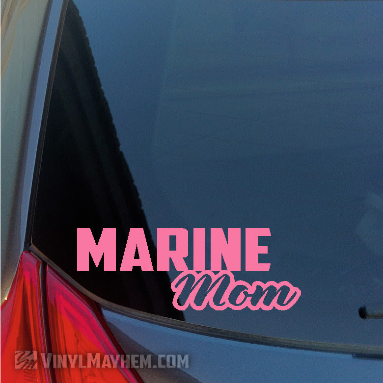 Marine Mom script vinyl sticker