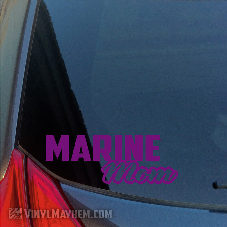 Marine Mom script vinyl sticker