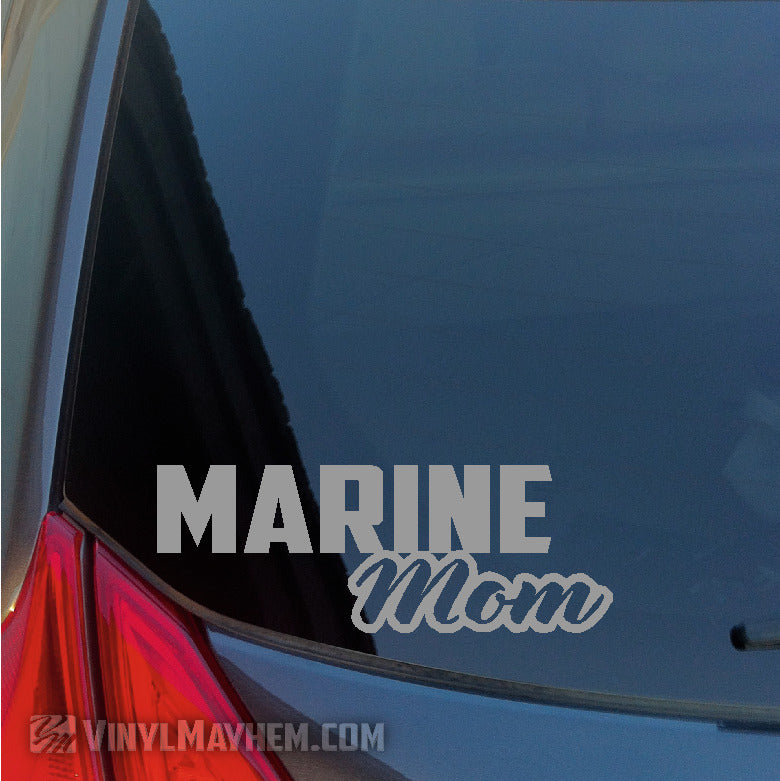 Marine Mom script vinyl sticker