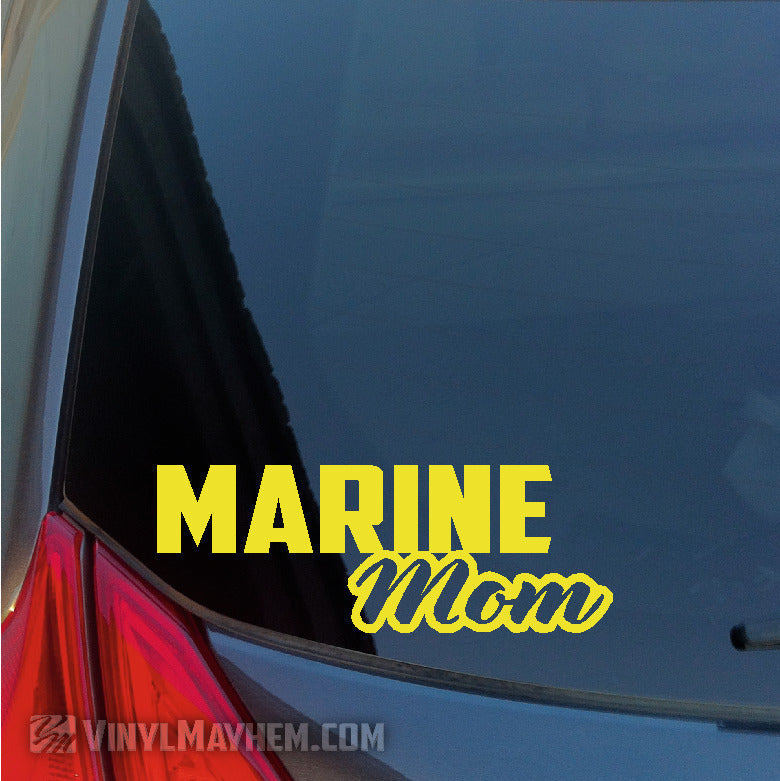 Marine Mom script vinyl sticker