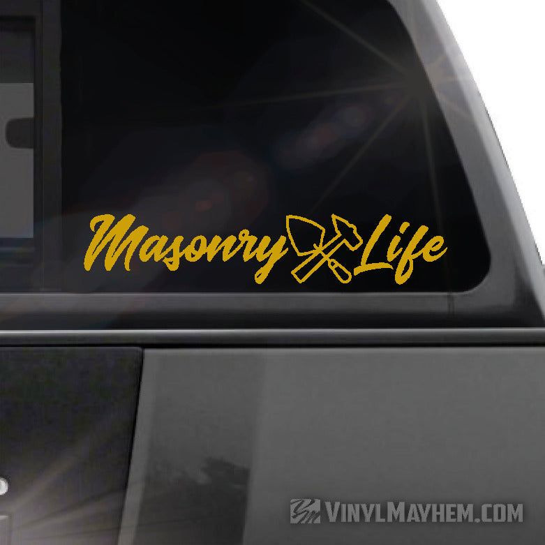 Masonry Life vinyl sticker