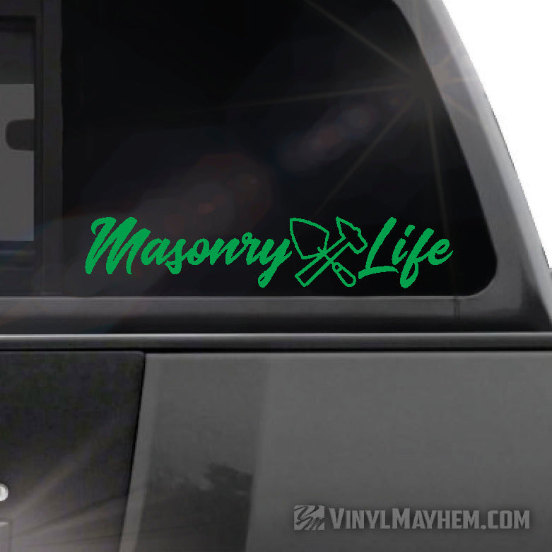 Masonry Life vinyl sticker
