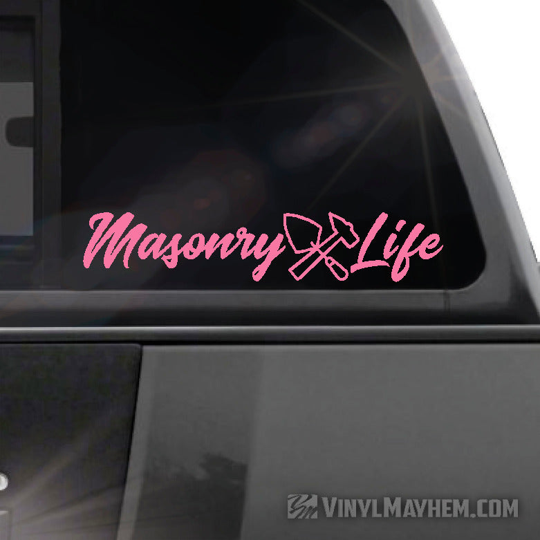 Masonry Life vinyl sticker