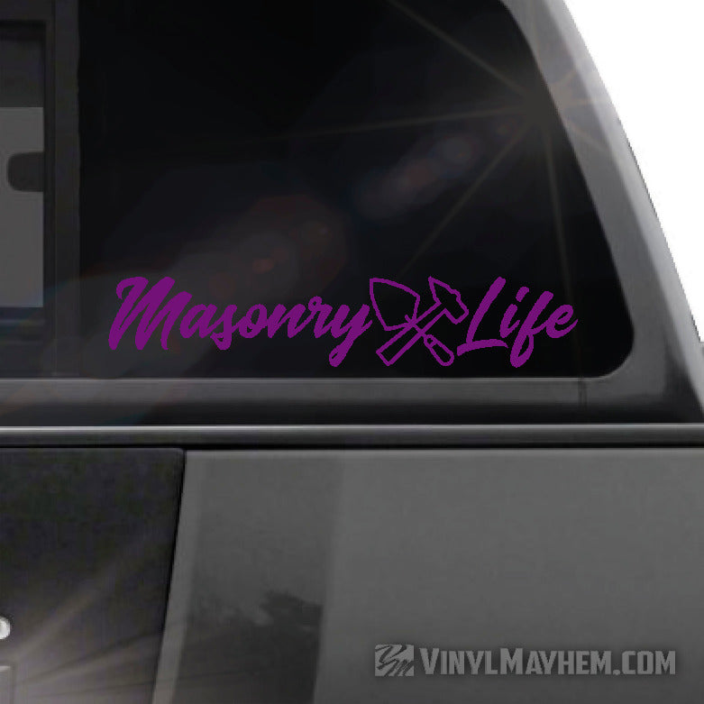 Masonry Life vinyl sticker