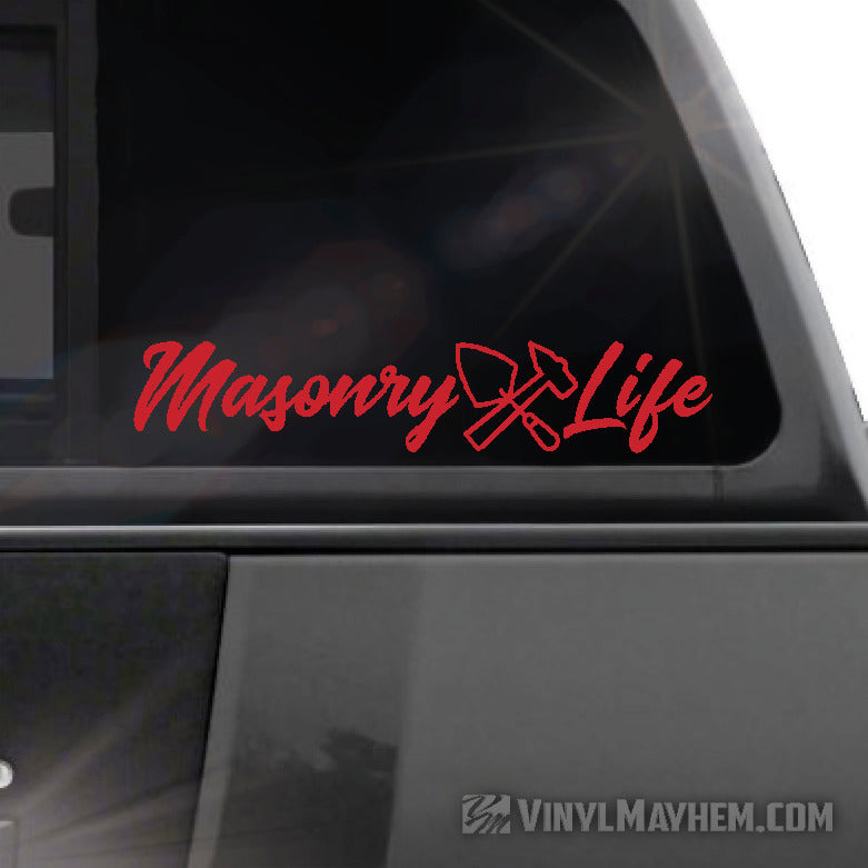 Masonry Life vinyl sticker