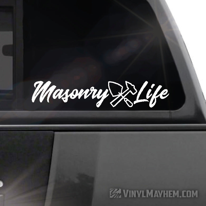 Masonry Life vinyl sticker