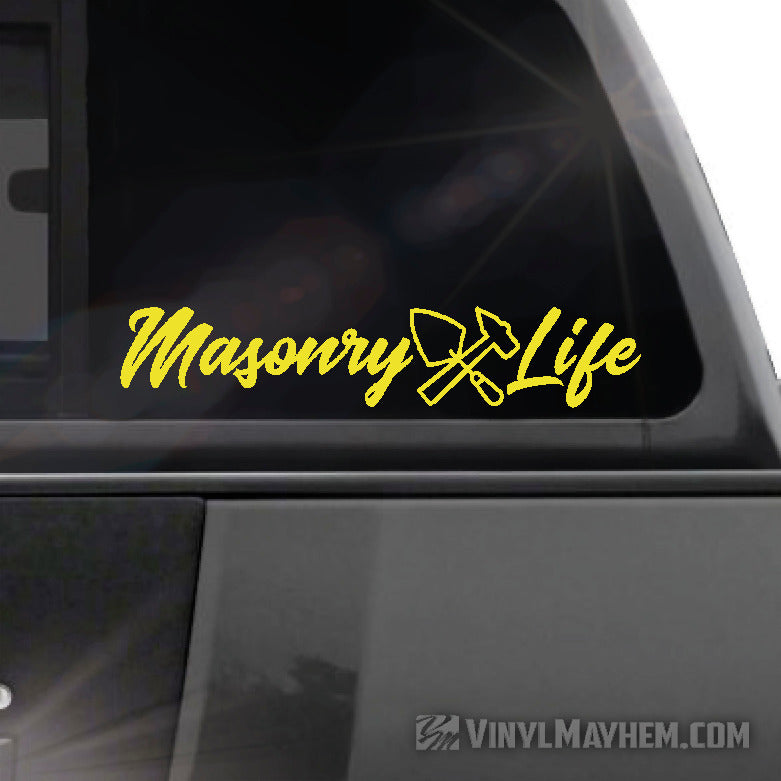 Masonry Life vinyl sticker