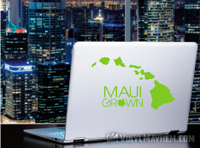 Maui Grown with Turtle Hawaiian vinyl sticker