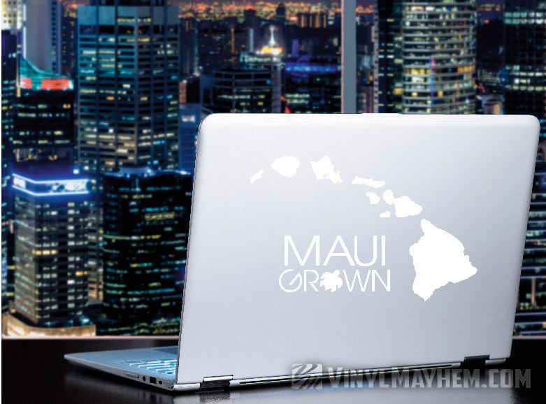 Maui Grown with Turtle Hawaiian vinyl sticker