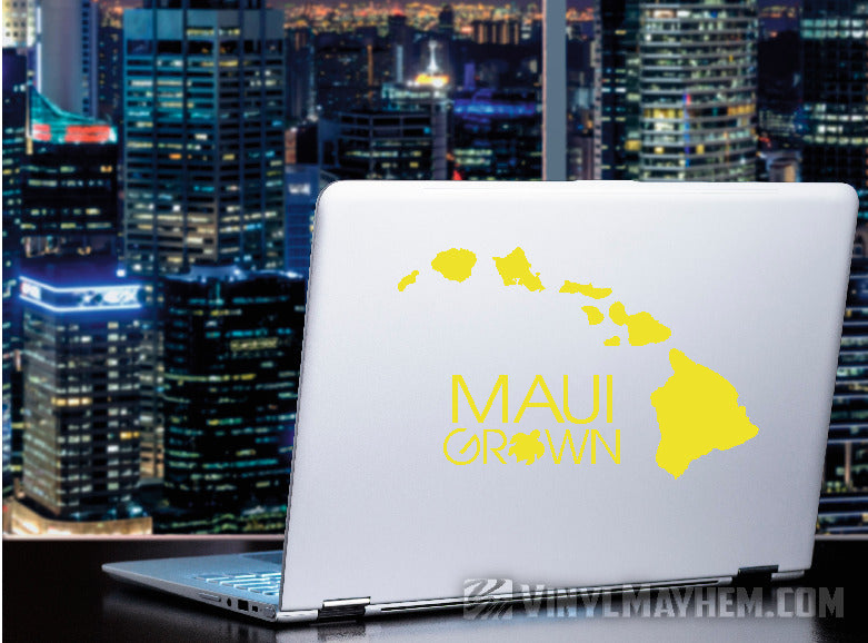 Maui Grown with Turtle Hawaiian vinyl sticker