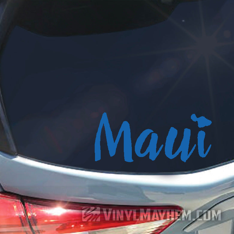 Maui with island vinyl sticker