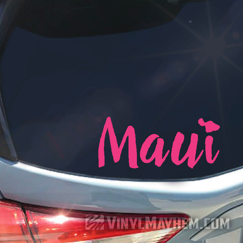 Maui with island vinyl sticker
