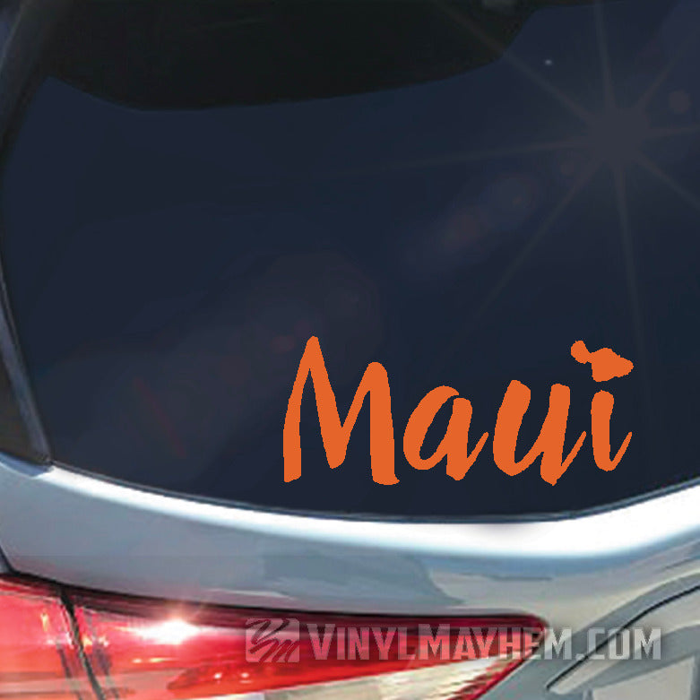 Maui with island vinyl sticker