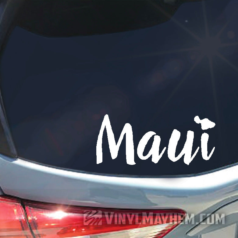 Maui with island vinyl sticker