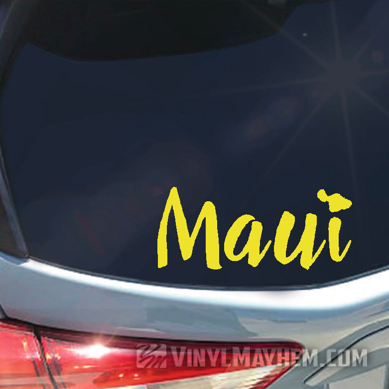 Maui with island vinyl sticker