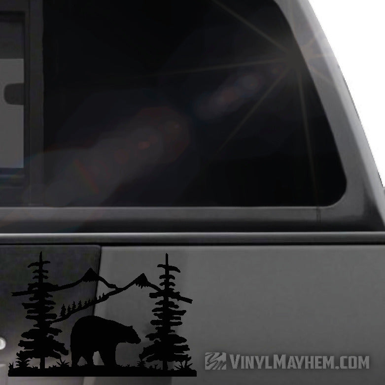 Mountain Scene with Bear vinyl sticker