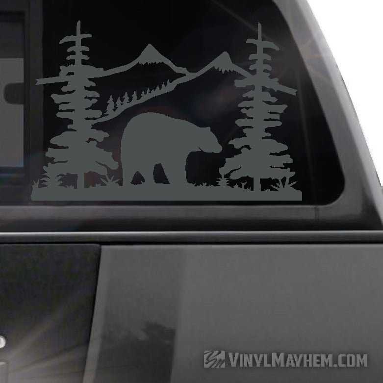 Mountain Scene with Bear vinyl sticker