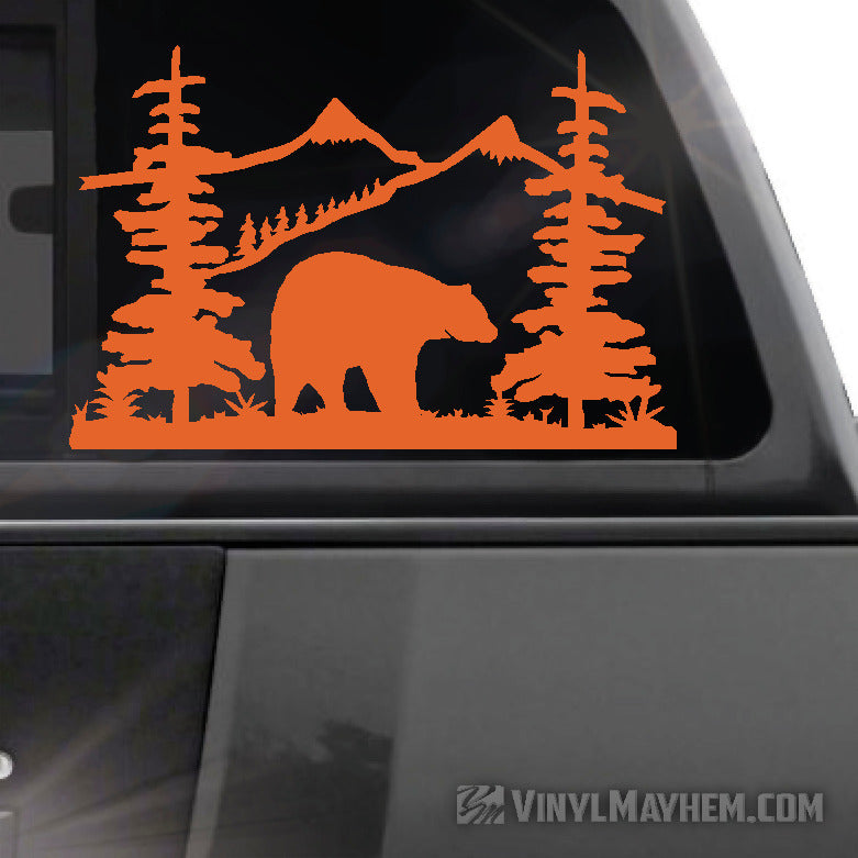 Mountain Scene with Bear vinyl sticker