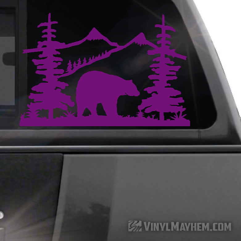 Mountain Scene with Bear vinyl sticker