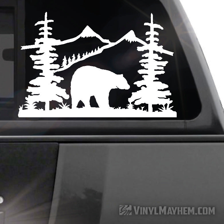 Mountain Scene with Bear vinyl sticker
