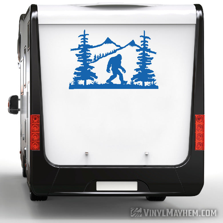 Mountain Scene with Sasquatch vinyl sticker