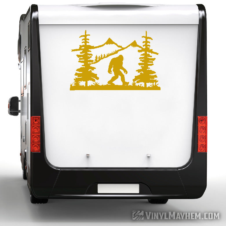 Mountain Scene with Sasquatch vinyl sticker