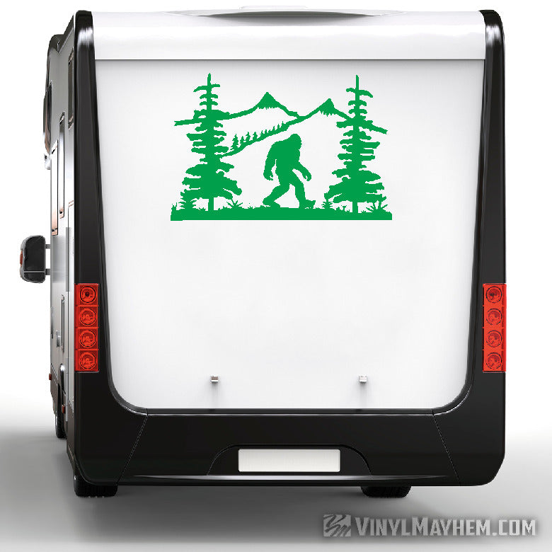 Mountain Scene with Sasquatch vinyl sticker