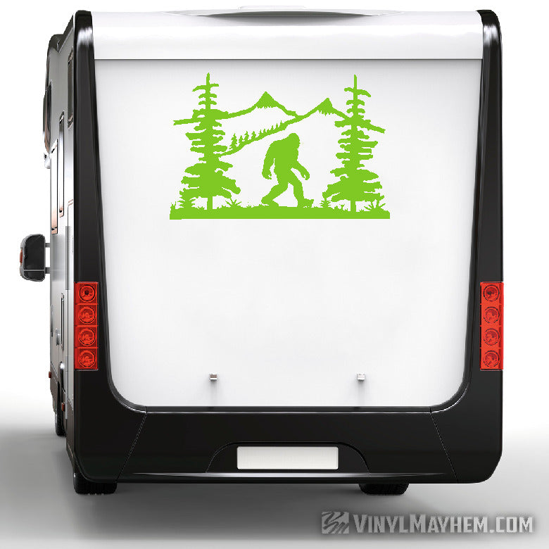Mountain Scene with Sasquatch vinyl sticker