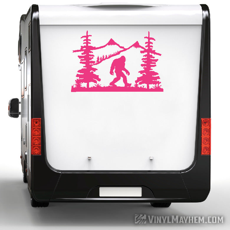 Mountain Scene with Sasquatch vinyl sticker