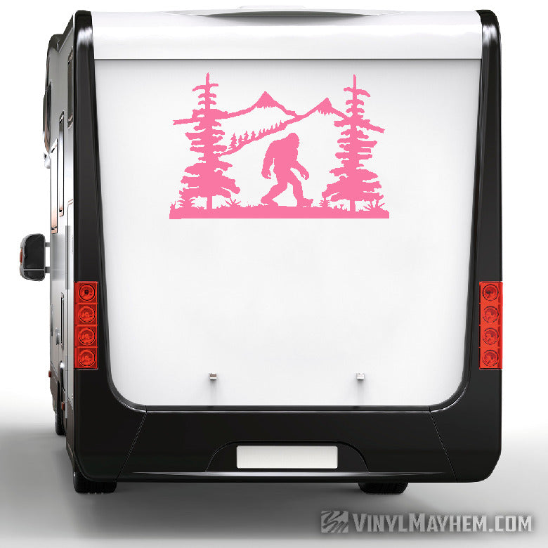 Mountain Scene with Sasquatch vinyl sticker