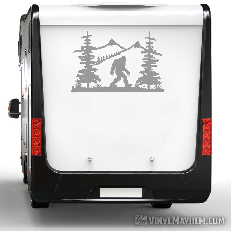 Mountain Scene with Sasquatch vinyl sticker