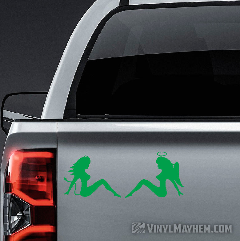 Mud Flap Chicks Devil Angel set of two vinyl stickers