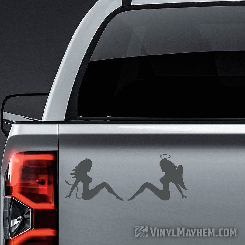 Mud Flap Chicks Devil Angel set of two vinyl stickers