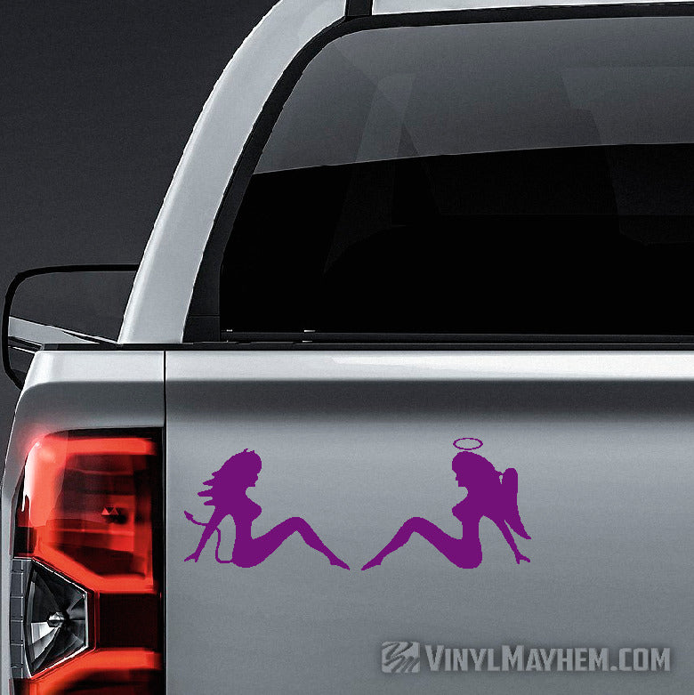 Mud Flap Chicks Devil Angel set of two vinyl stickers