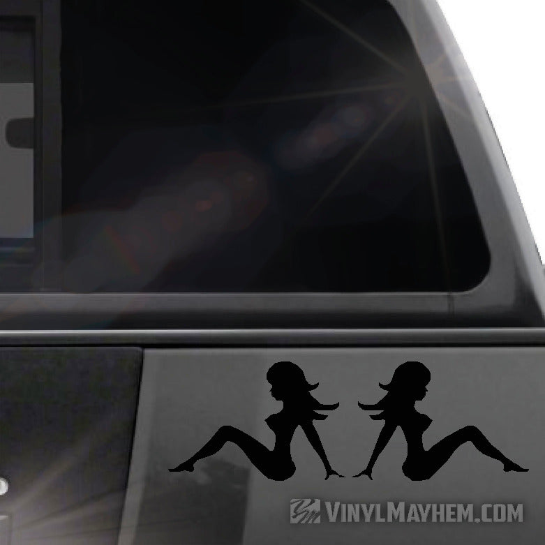 Mud Flap Chicks set of two vinyl stickers