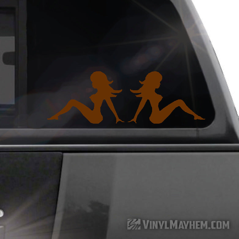 Mud Flap Chicks set of two vinyl stickers