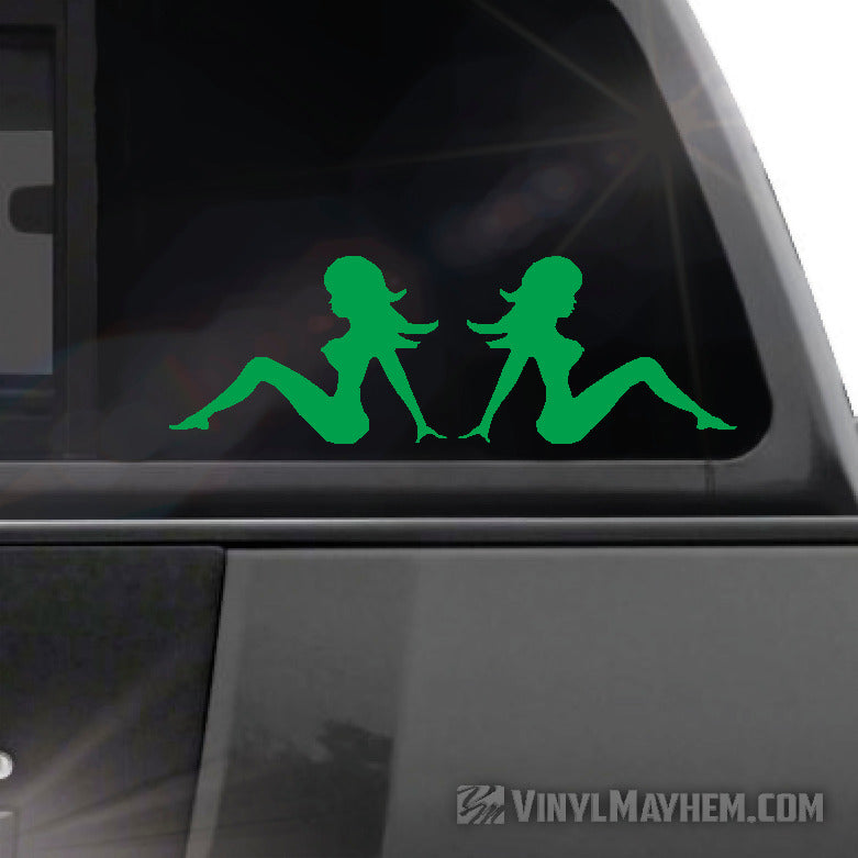 Mud Flap Chicks set of two vinyl stickers
