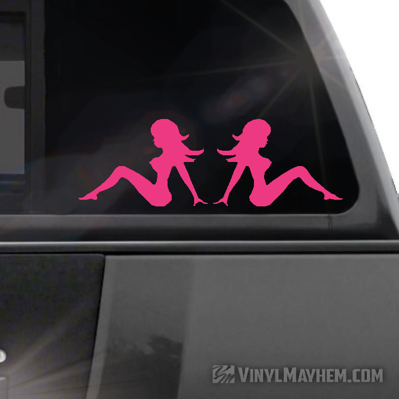 Mud Flap Chicks set of two vinyl stickers