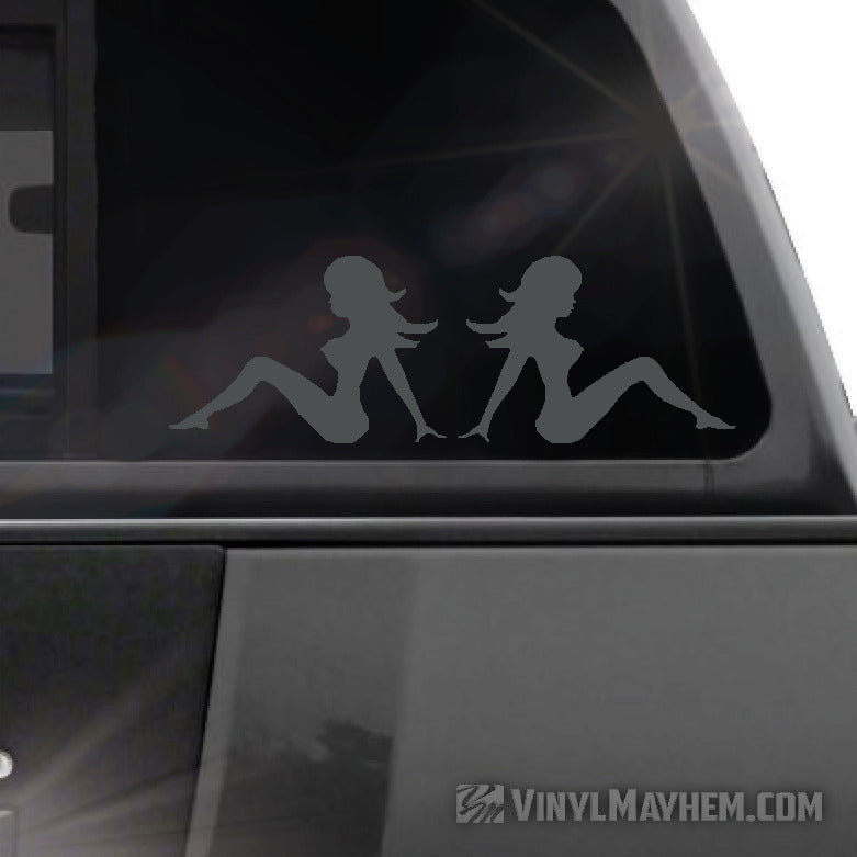 Mud Flap Chicks set of two vinyl stickers