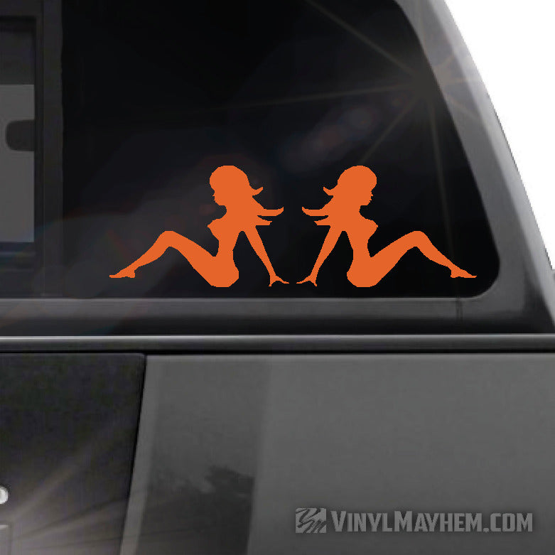 Mud Flap Chicks set of two vinyl stickers