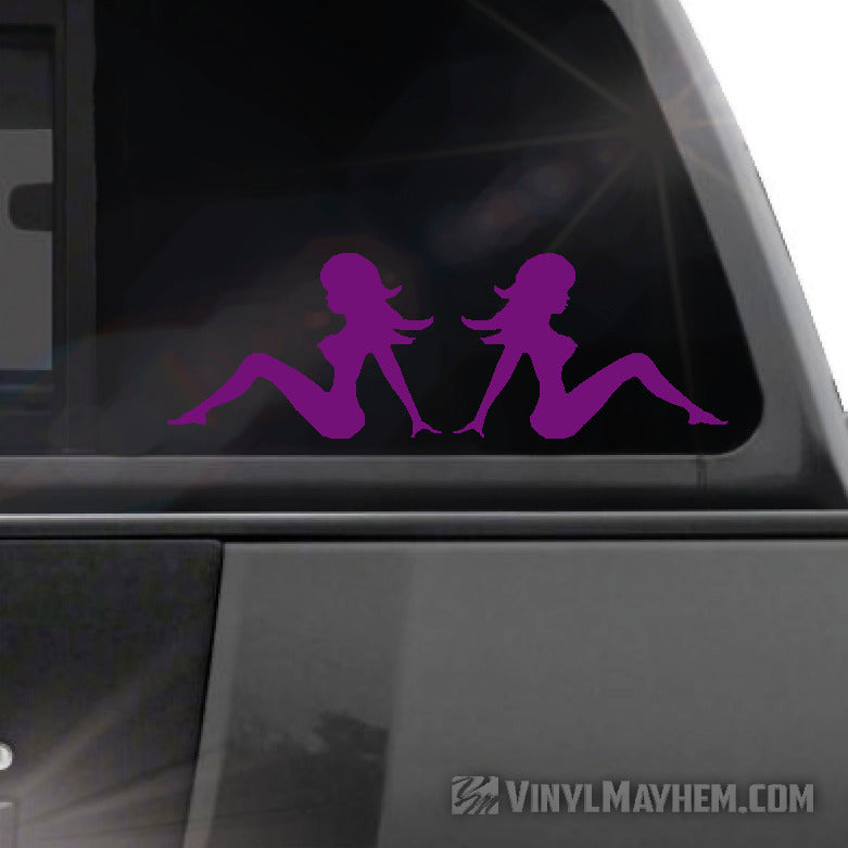 Mud Flap Chicks set of two vinyl stickers