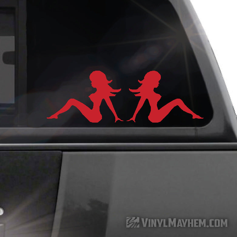 Mud Flap Chicks set of two vinyl stickers