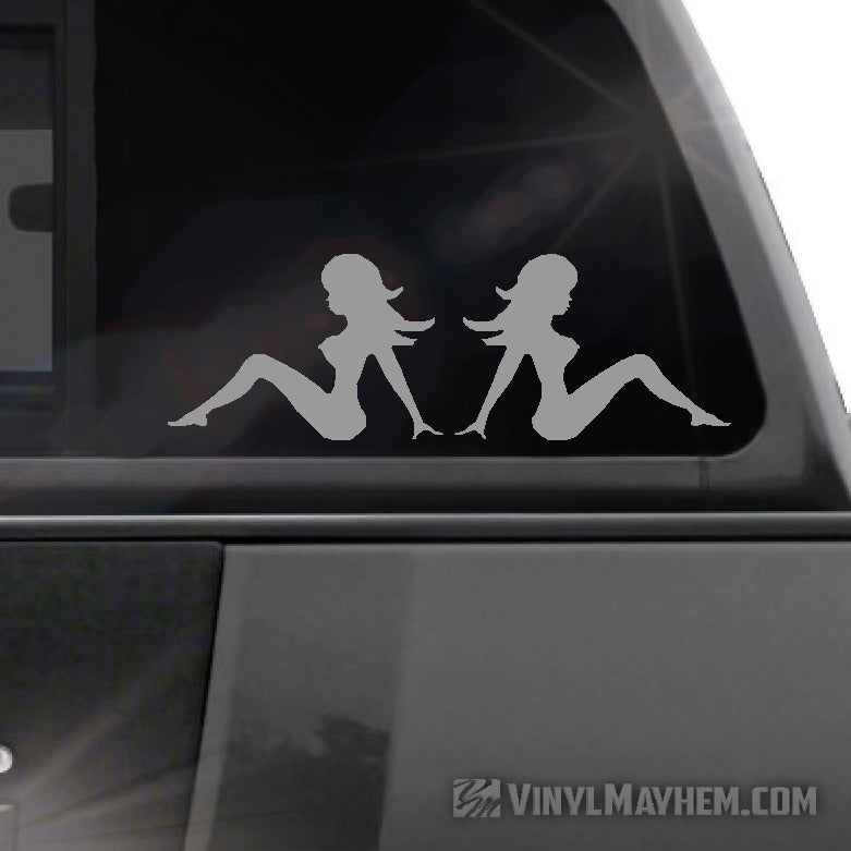 Mud Flap Chicks set of two vinyl stickers