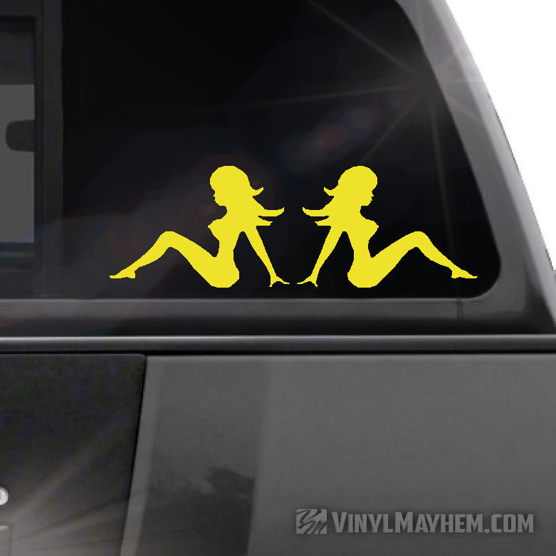 Mud Flap Chicks set of two vinyl stickers