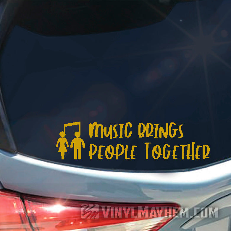 Music Brings People Together vinyl sticker