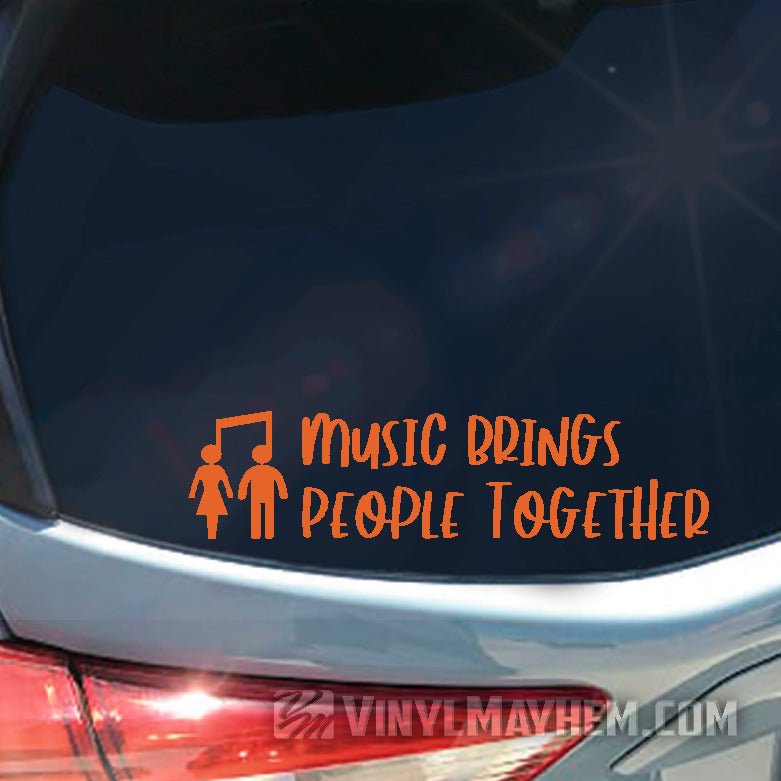 Music Brings People Together vinyl sticker